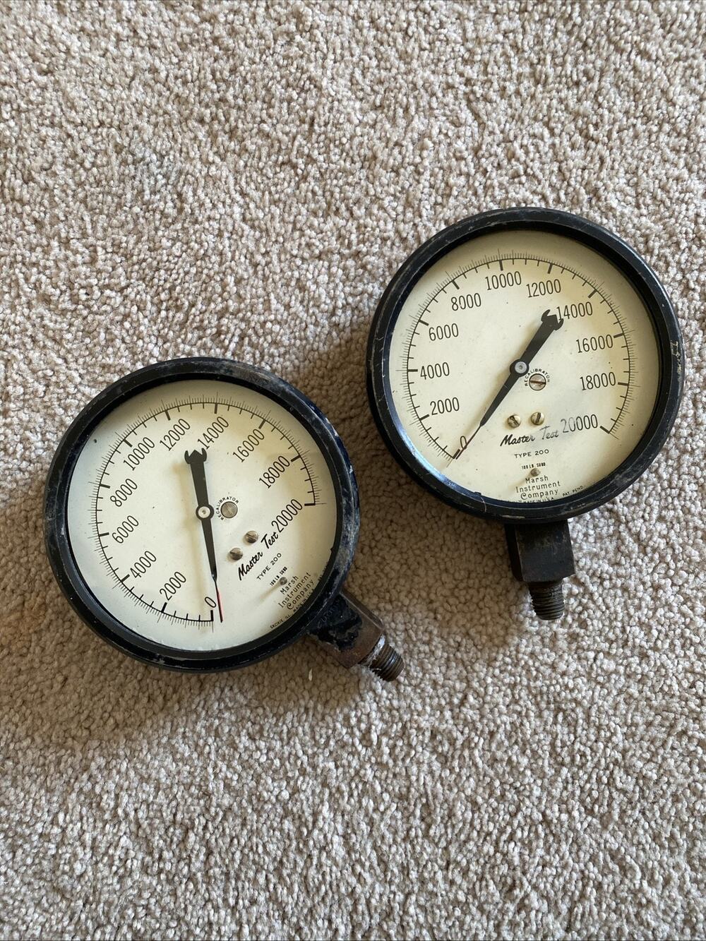MARSH INSTRUMENT COMPANY 200 Master Test 20,000 PSI Gauge Restaurant Decor Lot
